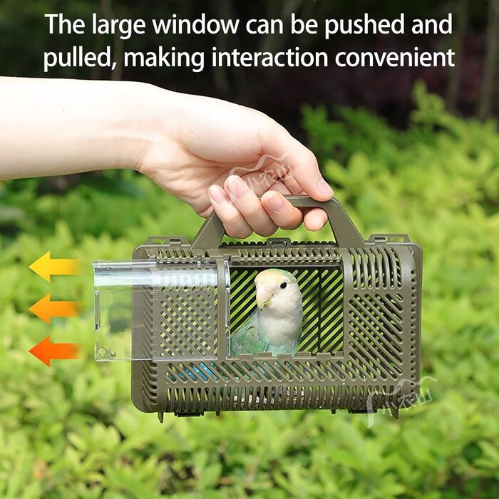 Транспортувальний контейнер для птахів STHOYN: дорожній клітка, переноска для папуг та канарек, зелений
