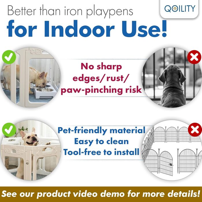 Клітка для собак Qoility, прозора, з дверцятами, 61 см, 12 панелей, чорна, зменшує тривожність, 142.2 x 94 см