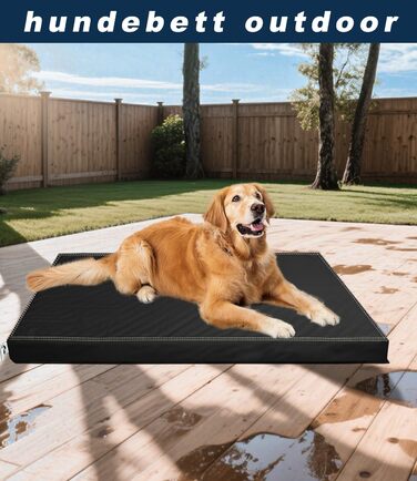 Ортопедичне ліжко для собак великих порід від GUANGDEEN - м'яке, знімний чохол, чорний колір, 116x71x7 см