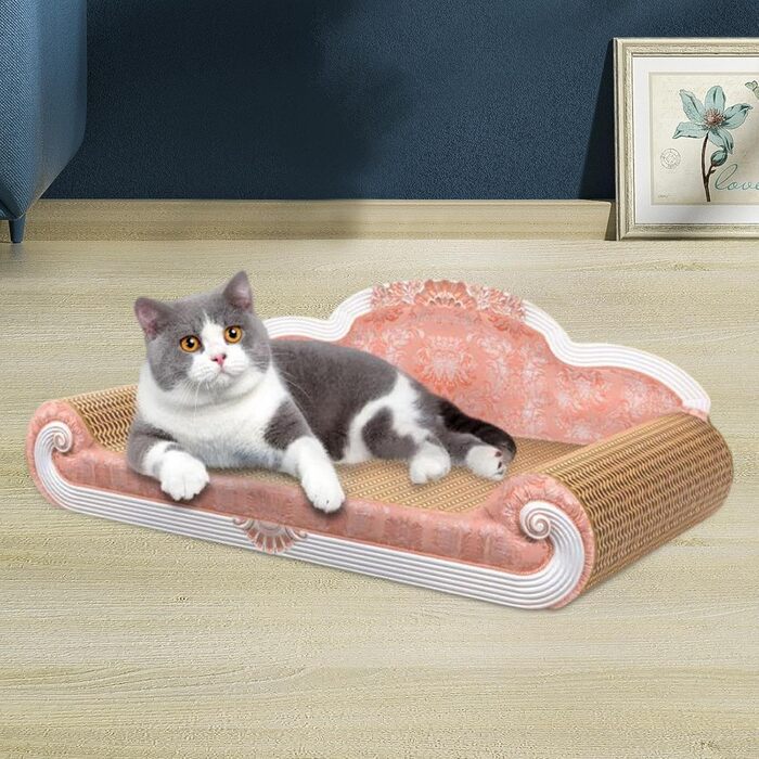 LOVIVER Картонне дряпальня для котів, іграшка, рожева - міцне дряпальня-диванчик для котів