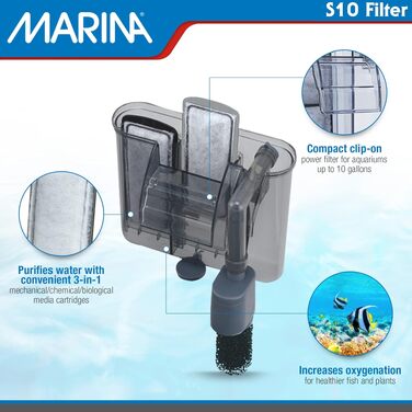 Внутрішній акваріумний фільтр Marina Slim S10 Power Filter для акваріумів до 38 л