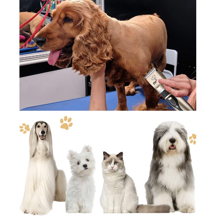 Електричний триммер для собак без дроту, машинка для стрижки шерсті собак, тиха, акумуляторна, для собак та котів
