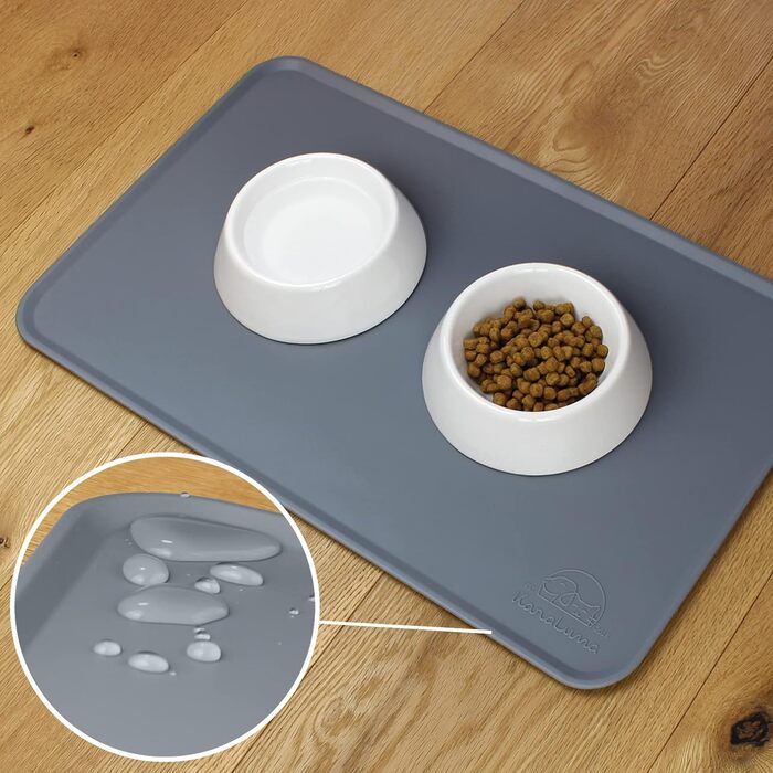 Силіконовий килимок під миску для собак та котів, 60x40 см, нековзний, сірий
