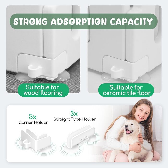 Клітка для собак, 6-панельна, для цуценят, з дверцятами, біла (156 x 78 x 60 см)