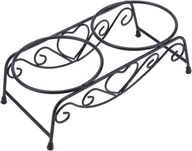 Набір мисок для собак та котів з нержавіючої сталі, подвійний набір з підставкою, миски для води та корму