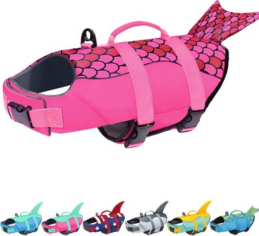 Жилет для плавання собак Malier, Ripstop, з американським прапором, для малих, середніх та великих собак, висока плавучість, для купання та катання на човні