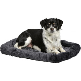 Ліжко для собак та котів, сіре штучне хутро, ультрам'яке, машинне прання, розмір 61 см, для маленьких тварин