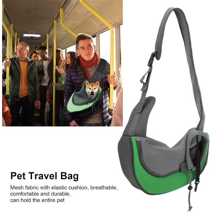 Сумка-переноска для домашніх тварин Natudeco, дихаюча сітчаста сумка через плече, сумка для собак, безпечна сумка з регульованим ременем для будь-яких тварин, подорожі на відкритому повітрі