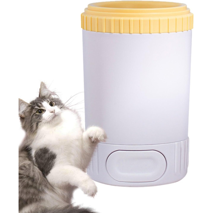 Автоматичний мийник лап для собак, мийка для лап домашніх тварин, щітка для чищення лап, підходить для всіх порід, жовтий