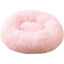 Кругла лежанка для собак Chickwin, м'яка плюшева, ковзаюча база, також підходить для котів, розмір та колір обираються (світло-рожевий, 80 см)