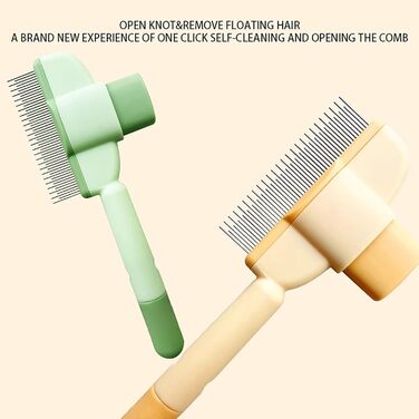 Щітка для котів та собак, видалення шерсті, з кнопкою для очищення, для довгої та короткої шерсті, сіра, інструменти для догляду за тваринами