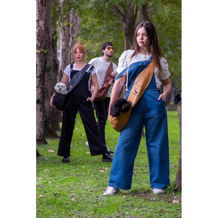 Сумочка для собак Noah & Paw для маленьких собак до 10 кг, з регульованим плечовим ременем та м'яким хутром, 3X захист, переноска для тварин з веганської шкіри