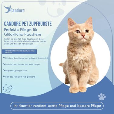 Професійна щітка-гребінець Candure для собак та котів: двостороння щітка для вичісування довгої шерсті, розплутування вузлів та видалення підшерстя (блакитна)