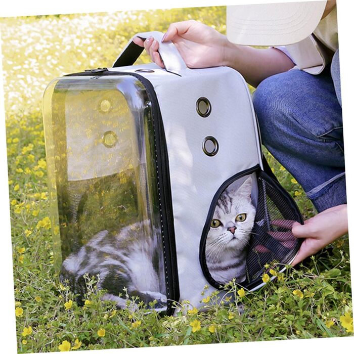 CIYODO Транспортна сумка для домашніх тварин: складана, прозора, з міцного PC та дихаючого Оксфорду. Підходить для собак та котів.