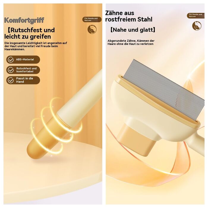 Щітка Fellblitz для грумінгу домашніх тварин: самоочищуючийся гребінець від бліх для довгої та короткої шерсті