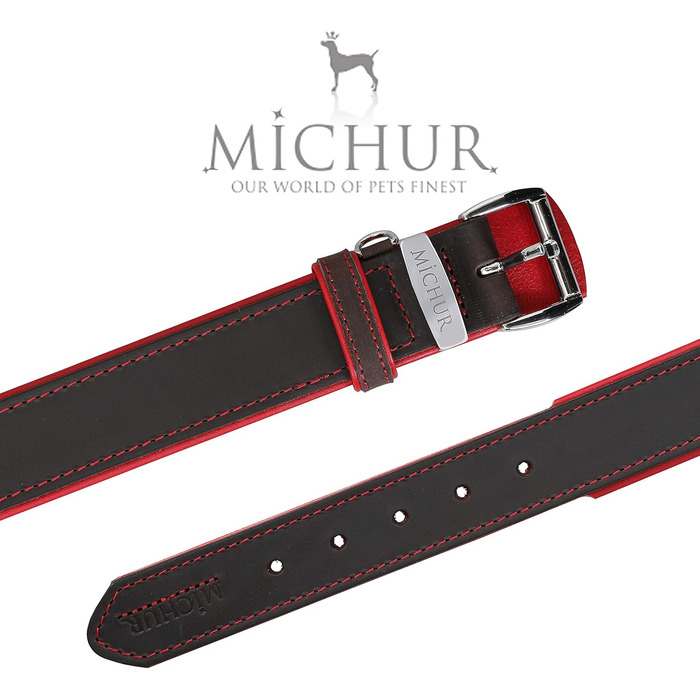 MICHUR Oleo Rot шкіряний нашийник для собак, коричневий, різні розміри