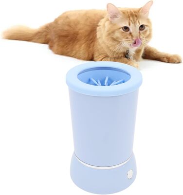 Автоматичний мийник лап для собак Asixxsix, перезаряджуваний, портативний, з м'якою силіконовою щіткою, електричний, для дому та подорожей, блакитний