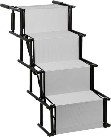 Сходинка для собак у багажник авто: захист суглобів, 4 сходинки, вантажопідйомність 75 кг, сірий колір