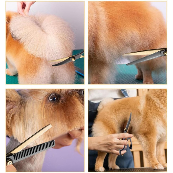 Набір ножиць для грумінгу собак, 7-в-1: ножиці з нержавіючої сталі з безпечними закругленими кінцями, ножиці для стрижки шерсті собак, ножиці для грумінгу котів та собак