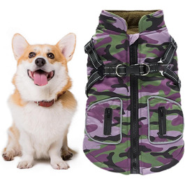 Водонепроникний жилет для собак – відбиваюча зимова куртка 40 см, теплий нашийник, ізольований одяг | Зовнішній одяг для цуценят та собак середніх розмірів для захисту, бежевий