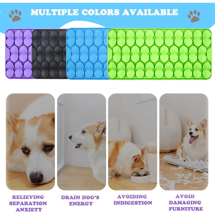 Силіконова килимок-нянька для собак, 18x37 см, килимок з присосками, повільний дозатор корму, килимок для годування собак, іграшка для собак, іграшка від нудьги (зелений)