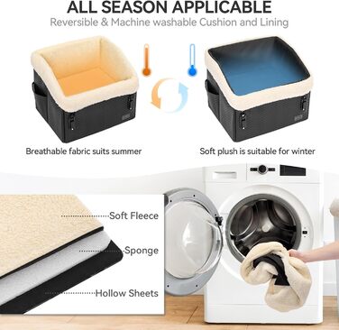 Автокрісло для собак PETSFIT - безпечне та зручне автокрісло для маленьких собак, чорного кольору