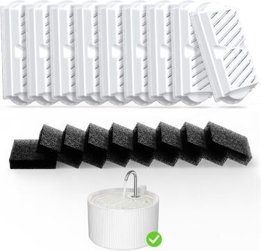 Керамічний фонтанчик для котів 2.2л з автоматичною подачею води, тихий насос та 9 фільтрів