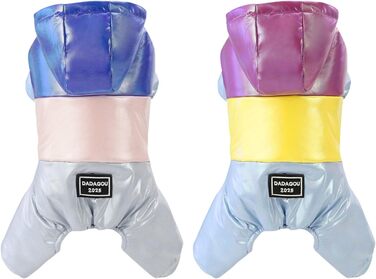 Зимовий одяг для собак: пуховик, комбінезон, зимова куртка. Вадостійкий верх, капюшон, теплий пуховик (фіолетовий, жовтий, XXL)