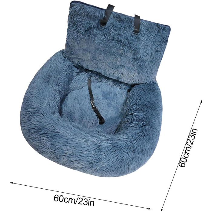 Автокрісло для собак: зручне та безпечне ліжко-крісло для автомобіля. Зручне, м'яке автоліжко для собак, відкидне, тепле, сірого кольору.