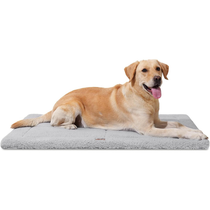 Практичне собаче ліжко для великих собак, 111.8 x 81.3 см, сіре. Зручне, м'яке, для дому та вулиці, двостороннє, з м'яким наповнювачем.
