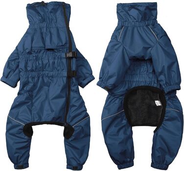 Зимовий костюм для собак з ніжками, водонепроникний, вітронепроникний, з флісовою підкладкою, світловідбиваючий, для маленьких та середніх собак (3XL, Синій)