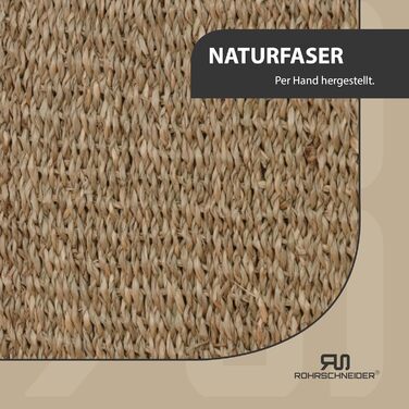 Корзина для собак Rohrschneider з ручками для маленьких та середніх собак | Ручна плетіння з морської трави, посилений високий борт | Знімний, пральний чохол | Розмір 1 (51 x 43 см)