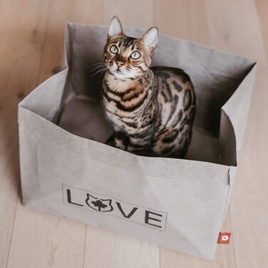 Ліжко для котів CanadianCat Katzenbett 45x35x35 см - затишне гніздо з картону та паперу