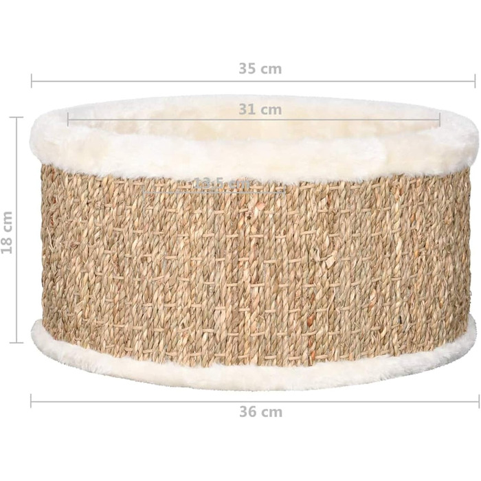 Кігтечка для котів Tidyard: круглий будиночок-кігтечка з рогожу, 36 см