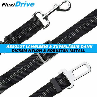 Автомобільний нашийник для собак FlexiDrive: безпечний, регульований, з поглинанням ударів (2 шт.)