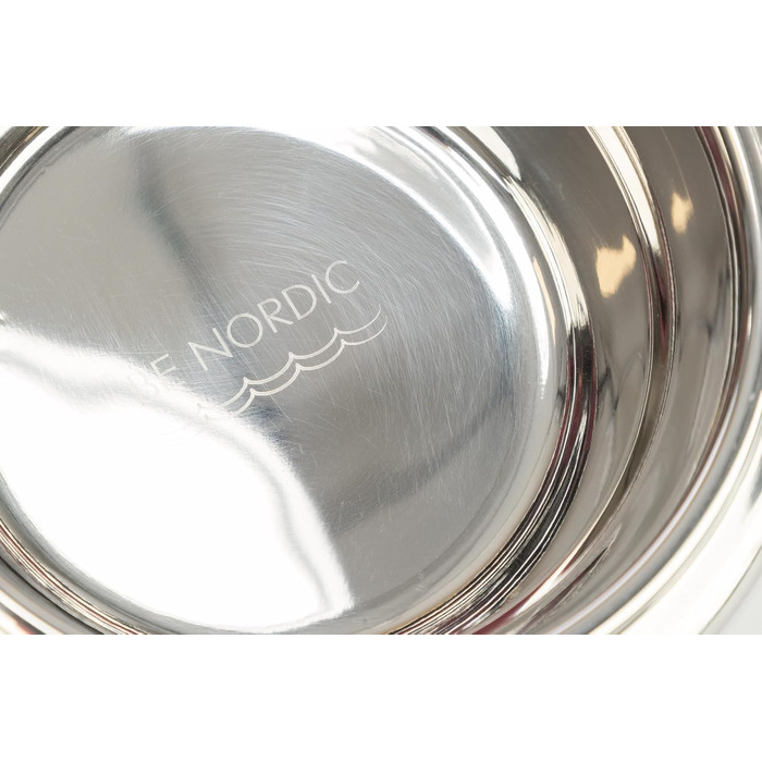 Набір мисок для собак TRIXIE Nordic 900 мл (білий) - миска для великих собак, 17 см, нержавіюча сталь, MDF, міцна, для миття в посудомийній машині