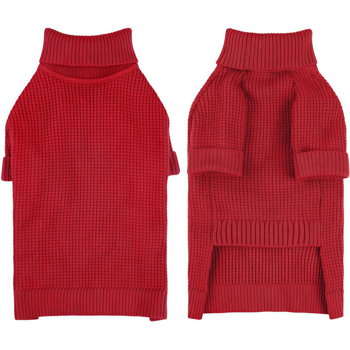 Зелений теплий зимовий пуловер для собак Konvinit, для маленьких та середніх порід (Чихуахуа, Такса, Французький бульдог), з коміром-горловиною, в'язаний, XS (30см обхват грудей)