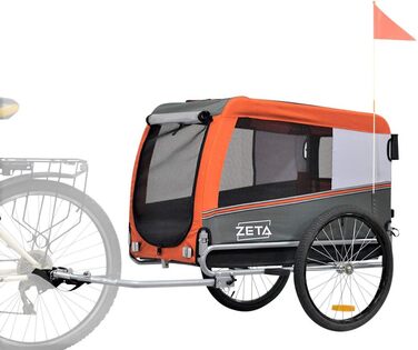 PAPILIOSHOP: Причеп для собак та котів, вагон для домашніх тварин, 3 розміри, Оранжевий L