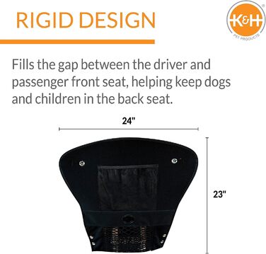 Сітчаста бар'єра для собак K&H Pet Products: безпека та комфорт у подорожах, чорна, 58 x 61 см