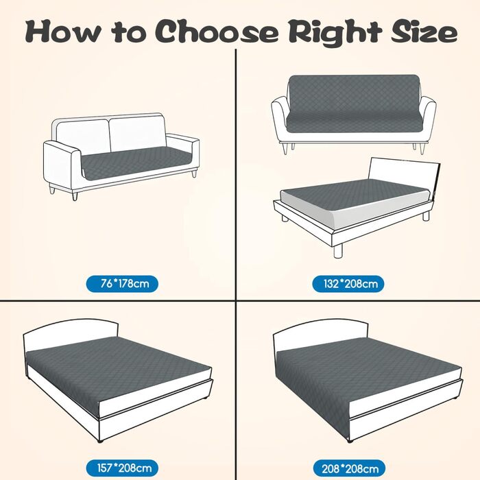 Водонепроникний коврик для собак Nobleza, захист дивану та ліжка, для подорожей, 178 x 76 см, сірий