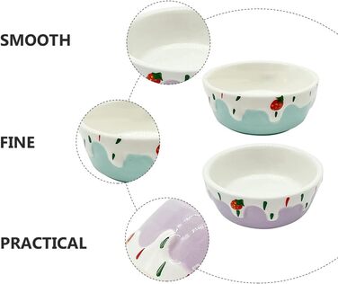 Миски для хом'яків Balacoo, круглі, керамічні, 2 шт. - для дрібних тварин, кроликів, мишей, морських свинок, їжаків, фіолетовий/блакитний