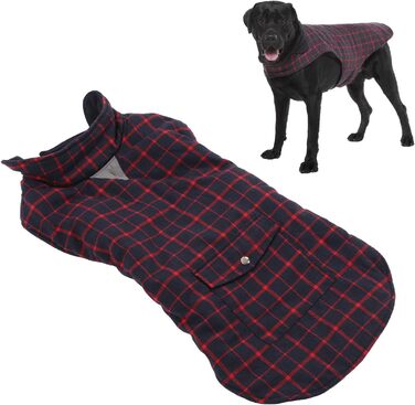 Зимовий теплий одяг для собак, вітрозахисний, в клітинку, для малих, середніх та великих собак, тепла флісова куртка для активностей на вулиці в холодну погоду (розмір L)