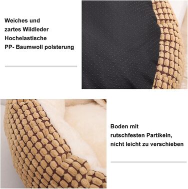 Кругла лежанка для собак та котів з капюшоном, 50х50х22 см, сіра