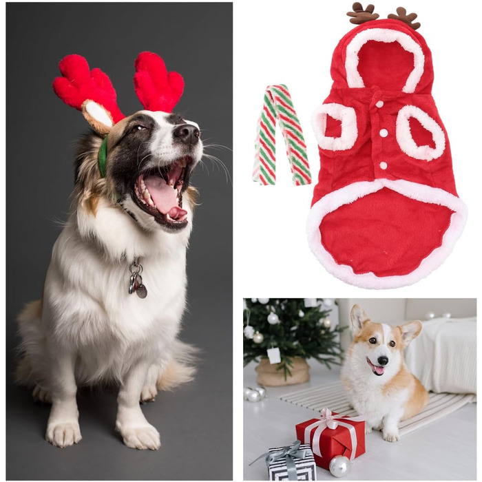 Костюм для собаки/кішки Holibanna на Новий Рік: олень, тепла жилетка, розмір XL