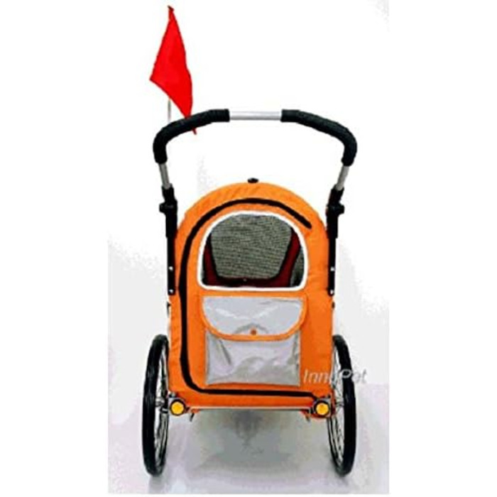 Innopet Sporty: Причіп для собак на велосипед Deluxe чорний/срібний - 2-в-1 (будка та причіп), до 30 кг, з дощем. Включено тягу та з'єднувач.