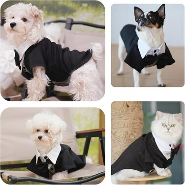 ЕлегантнийSmoking для собак: формальний костюм з краваткою для собак, весільний набір, костюм для цуценят, маленьких та середніх собак, котів. Розмір 3XL
