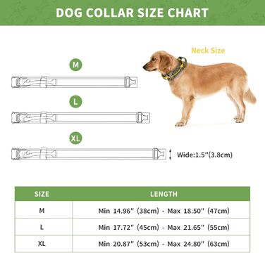 Тактичний нашийник для собак Huntvp, регульований, з ручкою контролю, нейлон, з підкладкою, металева застібка, для середніх собак, полювання, тренування, активний відпочинок, (Зелений, L)