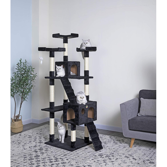 Дряпак для котів Go Pet Club, 83,8×55,9×182,9 см, чорний