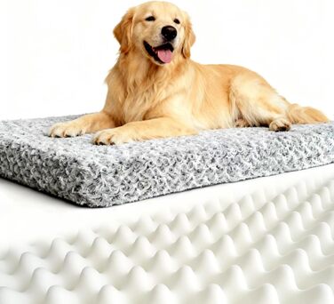 Ортопедичне ліжко для собак 90x70x8 см, середнього розміру. Зручне ліжко для собак та котів з ефектом пам'яті, антиковзаюче дно, можна прати. Сірий колір.