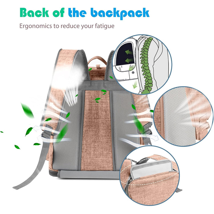 Рюкзак для собак PETCUTE з дихаючою вставкою та м'яким матрацом, складний, з безпечною шлейкою, для подорожей, велосипеду, авіаперельотів, колір імбирно-жовтий